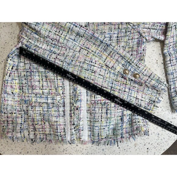 Worthington Women's M Tweed Blazer Jacket White Multicolor Pink Old Money Classy - Picture 12 of 14